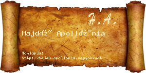 Hajdú Apollónia névjegykártya
